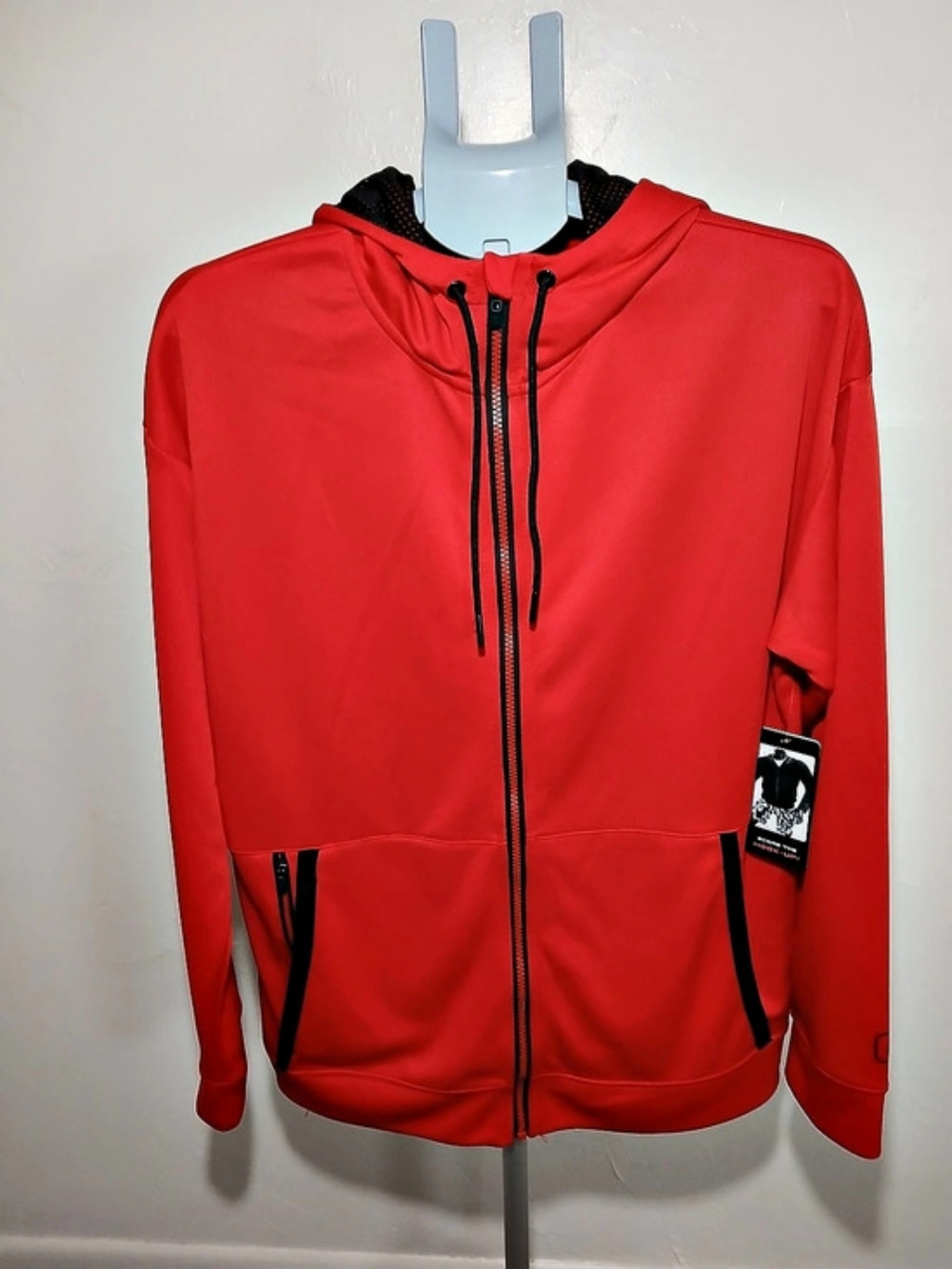 AND1 Men's Athletic Jacket Red Full-Zip Hoodie Size Medium NWT